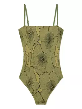 La DoubleJ купальник с цветочным принтом, зеленый
