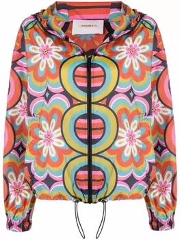 La DoubleJ куртка с графичным принтом и капюшоном, красный