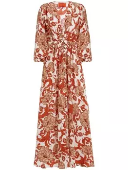 La DoubleJ платье Camerino из шелка с абстрактным узором, красный