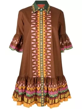 La DoubleJ платье Choux с геометричным принтом, коричневый