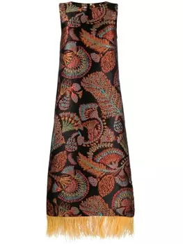 La DoubleJ платье Column с перьями, черный