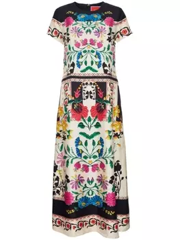 La DoubleJ платье макси Swing с цветочным принтом, синий