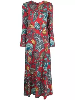 La DoubleJ платье макси Swing с цветочным принтом, красный