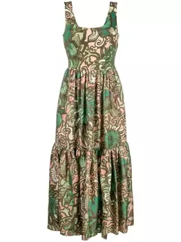 La DoubleJ платье миди Capri с цветочным принтом, зеленый