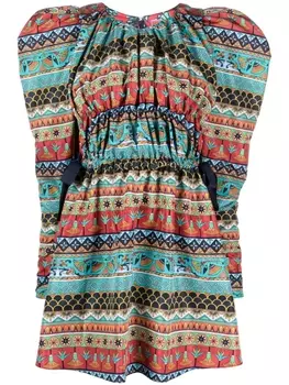 La DoubleJ платье мини Biennale с абстрактным узором, синий