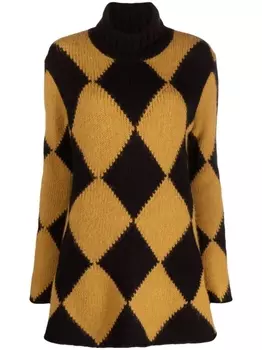 La DoubleJ платье мини с узором аргайл, черный