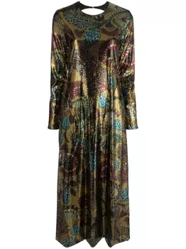 La DoubleJ платье Swank с цветочным принтом и пайетками, желтый