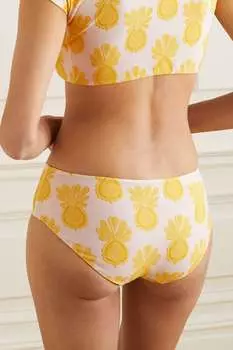 LA DOUBLEJ Плавки бикини с принтом, желтый