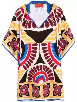 La DoubleJ пончо Terry с абстрактным принтом, желтый