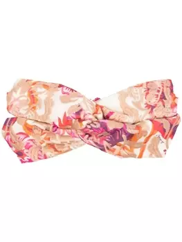 La DoubleJ повязка на голову из органзы с цветочной вышивкой, нейтральный цвет