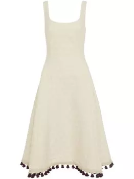 La DoubleJ расклешенное платье Sophia с вышивкой, нейтральный цвет