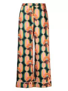 La DoubleJ шелковая пижама с графичным принтом, синий