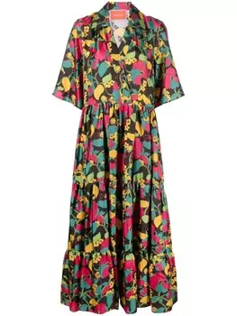 La DoubleJ шелковое платье The J, зеленый