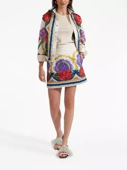 La DoubleJ стеганая куртка Edie с цветочным принтом, белый