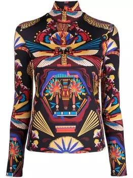 La DoubleJ топ из джерси с принтом, черный