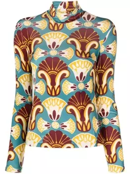 La DoubleJ топ из джерси с принтом, синий