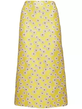 La DoubleJ юбка-карандаш с цветочной вышивкой, желтый