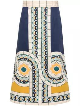 La DoubleJ юбка миди Baia А-силуэта, синий