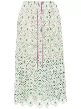 La DoubleJ юбка миди в технике макраме, нейтральный цвет