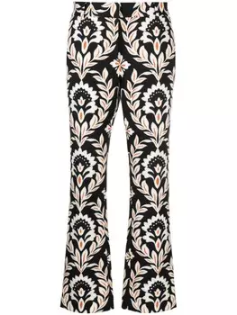 La DoubleJ укороченные брюки с цветочным принтом, черный