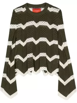 La DoubleJ укороченный джемпер с узором шеврон, зеленый