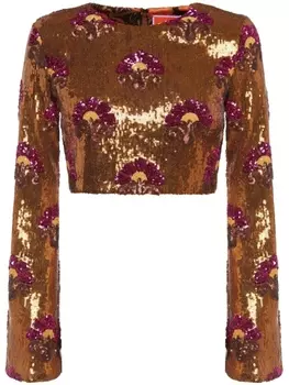 La DoubleJ укороченный топ Holly с пайетками, оранжевый