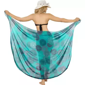 LA LEELA женские бикини накидки длинные купальники для отпуска пляжная одежда саронг пляжные накидки купальные костюмы накидки один размер цветок, синий