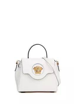 La medusa маленькая белая женская кожаная сумка через плечо Versace