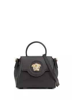 La medusa маленькая черная женская кожаная сумка через плечо Versace