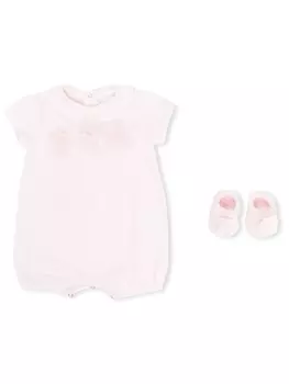 La Perla комплект для новорожденного с цветочной аппликацией, розовый
