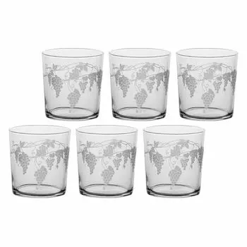 La Porcellana Bianca Набор из 6 бокалов на толстой основе, виноград, 350 мл P401000006Z, серебро