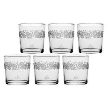 La Porcellana Bianca Набор из 6 розовых бокалов на толстой основе, 350 мл P401000005Z, прозрачный