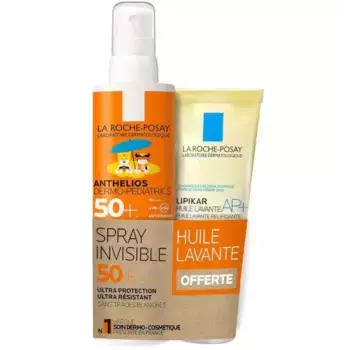 La Roche Posay Anthelios Spray Spf50+ Uvmune Dermoped 200 мл + масло Липикар 100 мл Солнцезащитное и очищающее средство