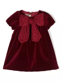 La Stupenderia бархатное платье с бантом, красный