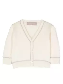 La Stupenderia кардиган с V-образным вырезом, нейтральный цвет