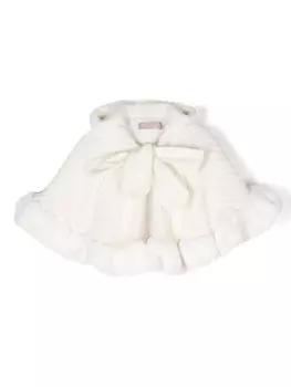 La Stupenderia кейп с капюшоном и завязками, нейтральный цвет