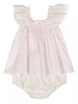 La Stupenderia комплект из платья и блумеров с цветочным принтом, розовый