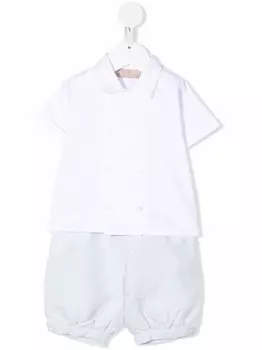 La Stupenderia комплект из рубашки и шорт в стиле колор-блок, белый