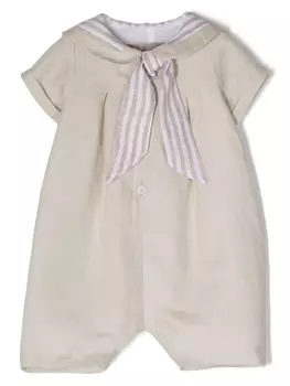 La Stupenderia льняной ромпер с узлом, нейтральный цвет