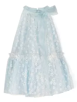 La Stupenderia платье из тюля с цветочным принтом, синий