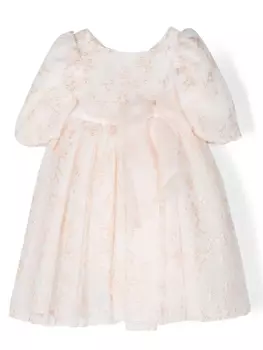 La Stupenderia платье из тюля с цветочной вышивкой, белый