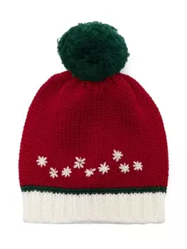 La Stupenderia pompom-detail cashmere beanie, красный