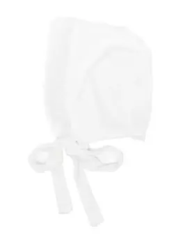 La Stupenderia шапка с завязками и кружевом, белый