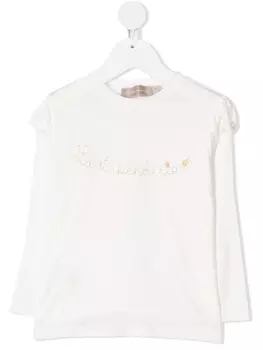 La Stupenderia топ с вышитым логотипом, нейтральный цвет