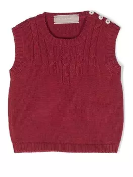 La Stupenderia жилет фактурной вязки, красный