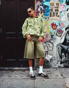 Labelrail x OliBrom трикотажный свитер с высоким воротом и застежкой-молнией цвета лайма