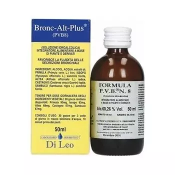 Laboratorio Erboristico di Leo Bronc-Alt-Plus PVB8 Добавка для здоровья легких, 50 капсул