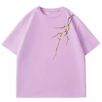 Lachapellehomme Женская футболка, Неоново-розовый (отметка левого плеча цветочной ветки)