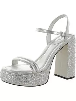 Laci Platform sandal Женские кожаные сандалии на платформе с ремешком на щиколотке MICHAEL Michael Kors, цвет silver/hot fix stones