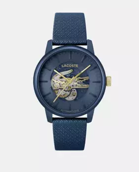 Lacoste 1212 Automatique 2011385 Синие кожаные мужские часы
